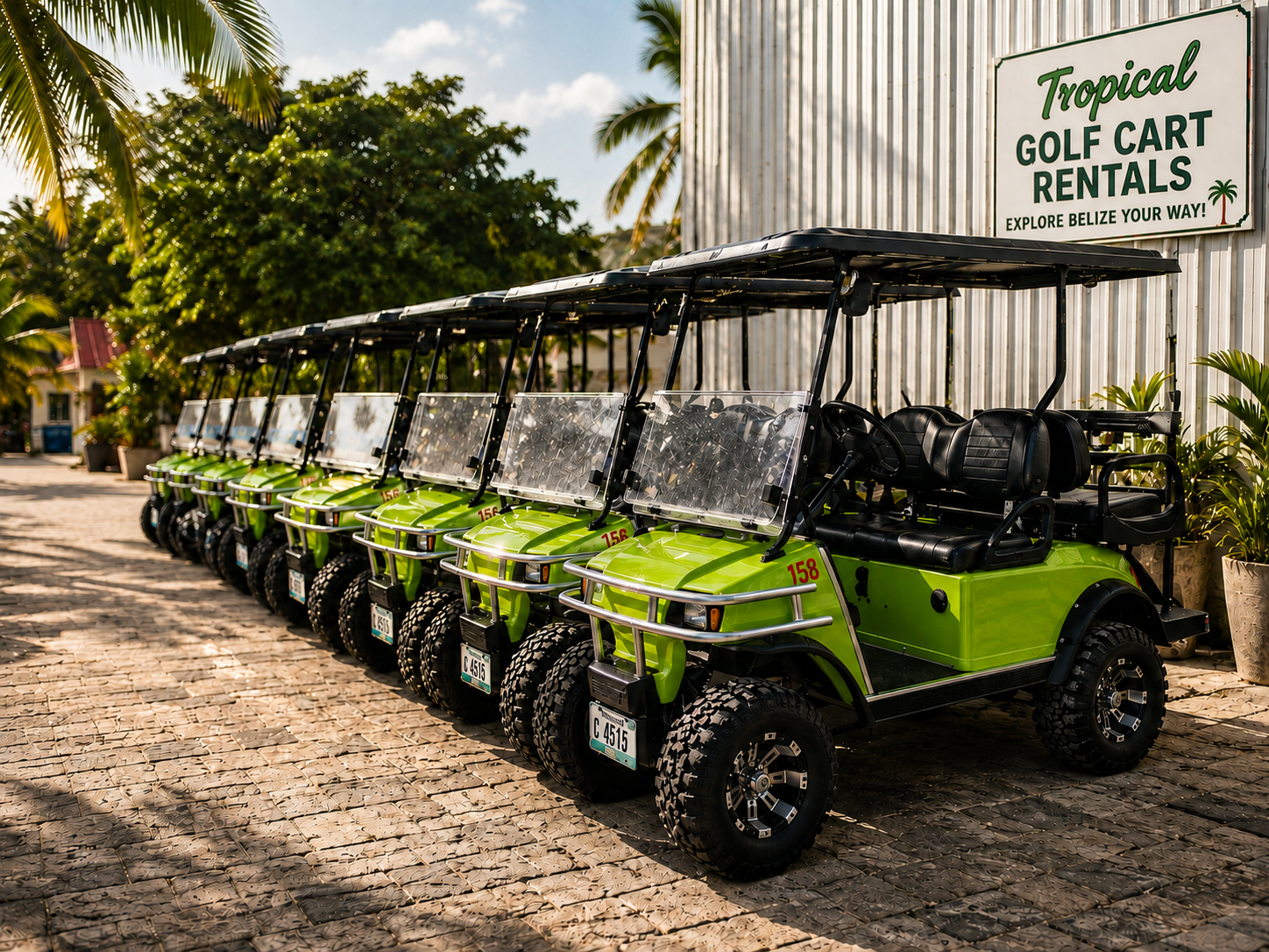 4 Seater golf cart — Tropical Golf Cart Rentals San Pedro Belize